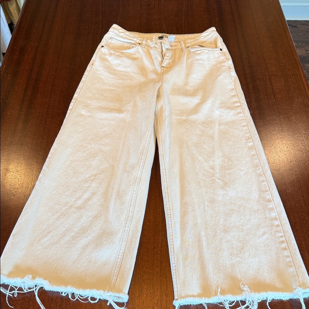 Urban Outfitters Cream Flare Jeans